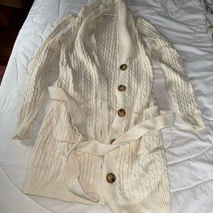 Michael Kors Cozy Cream Cable Knit Cardigan